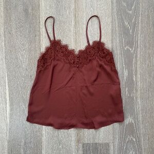Abercrombie silk tank top, size M, deep rust color